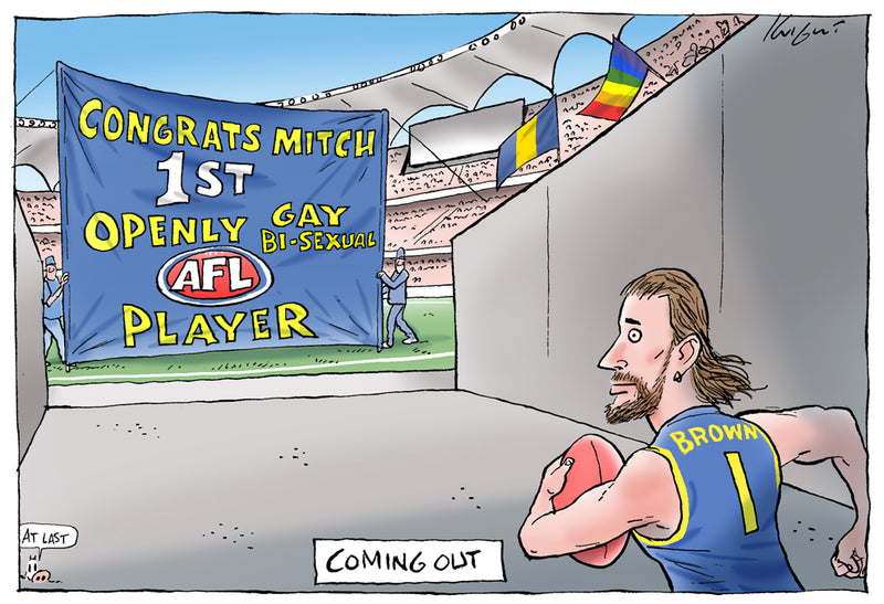 1st openly gay AFL player | Sports Cartoon