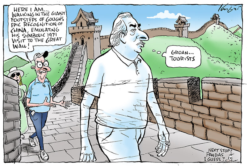 Albo at the Great Wall | Australian Political Cartoon