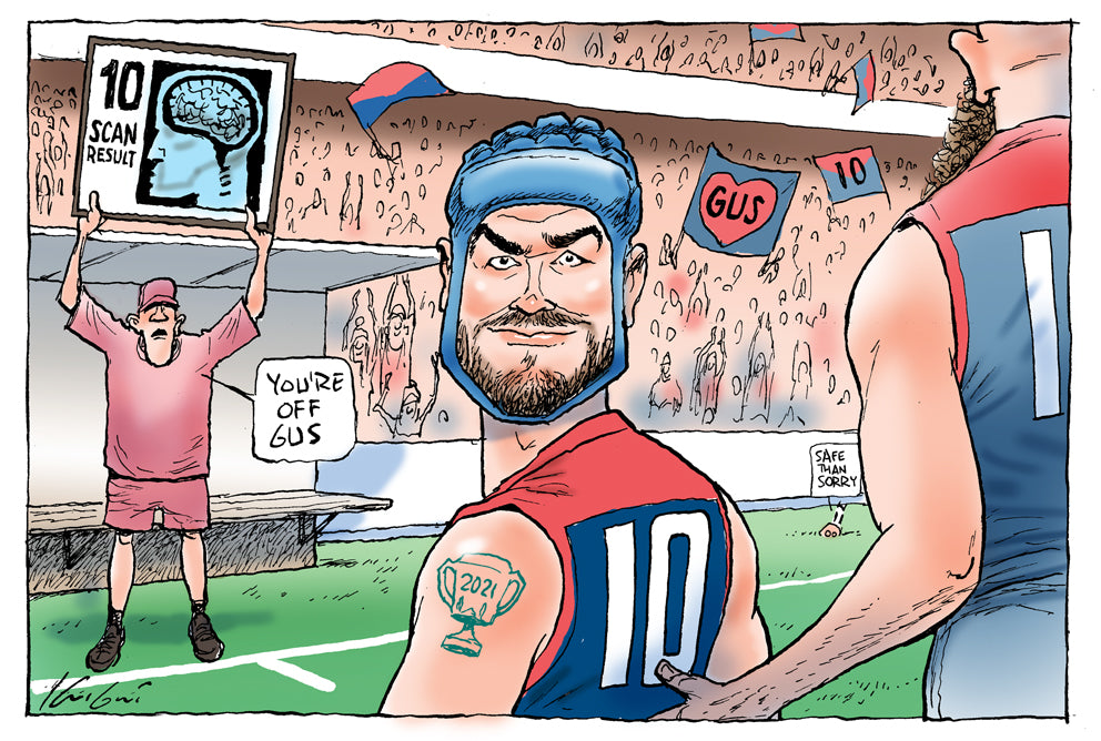 Angus Brayshaw retires | Sports Cartoon – Knight Cartoons