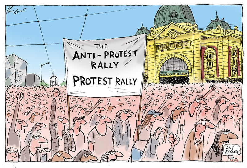 Anti-Protest Rally | Australian Political Cartoon