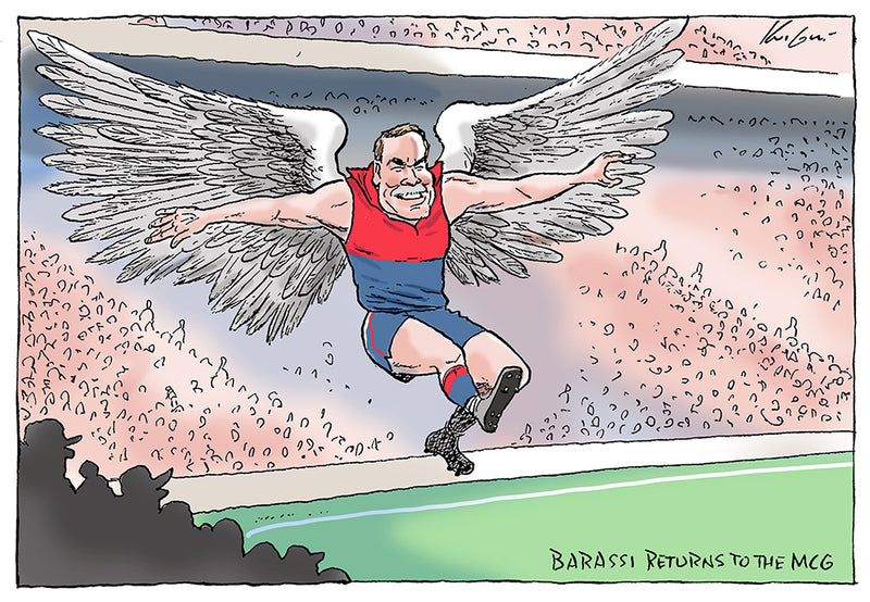Barassi returns to the MCG | Sports Cartoon