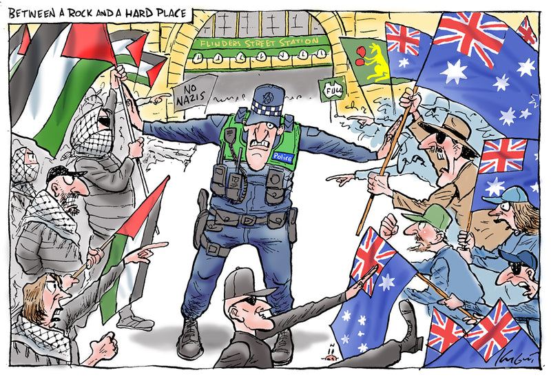Between a rock and a hard place | Australian Political Cartoon