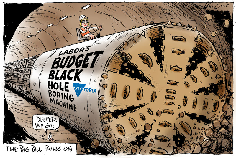 Budget blackhole boring machine | Australian Political Cartoon