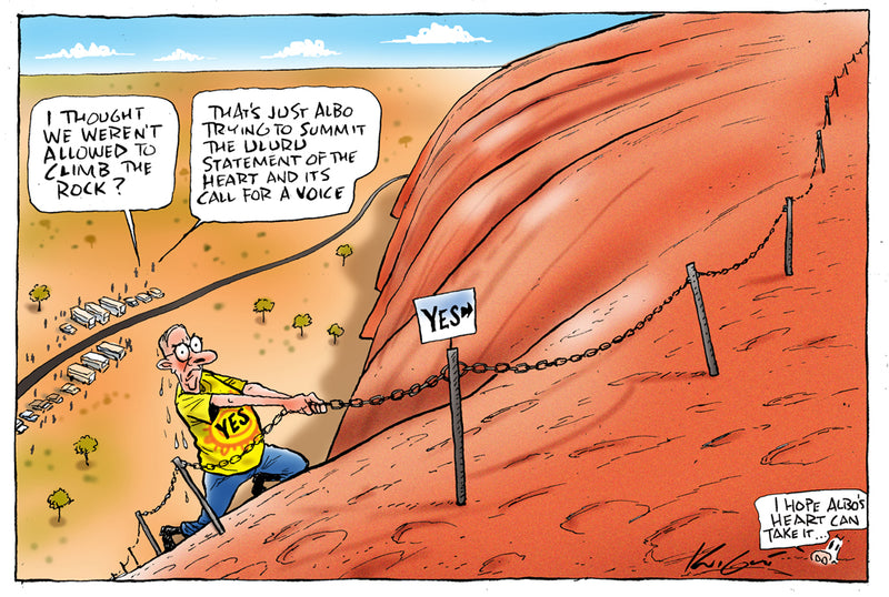 Climbing Uluru's Voice | Australian Political Cartoon