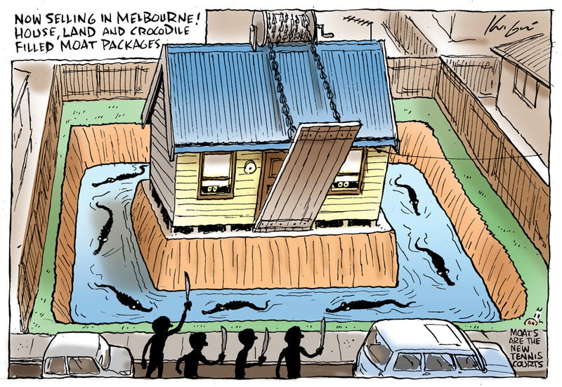 Crocodile filled moat | Australian Political Cartoon