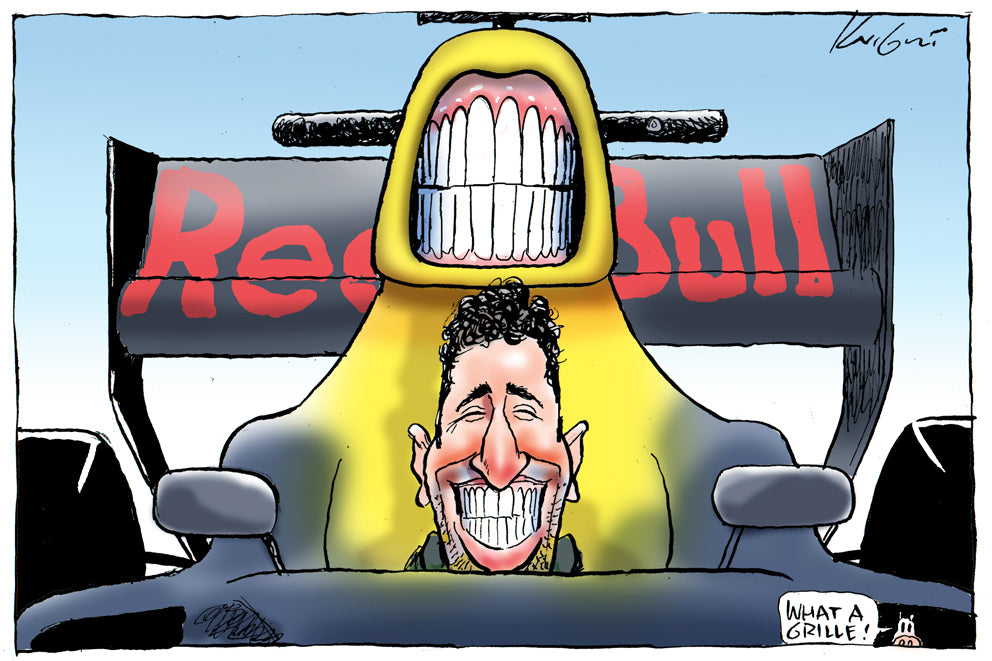 Danny Ric Smile | Sports Cartoon – Knight Cartoons