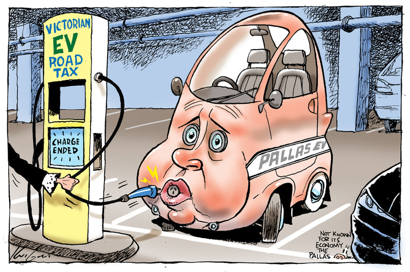 EV tax plug pulled | Australian Political Cartoon