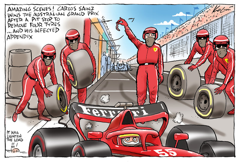 Ferrari wins Aussie Grand Prix | Sports Cartoon