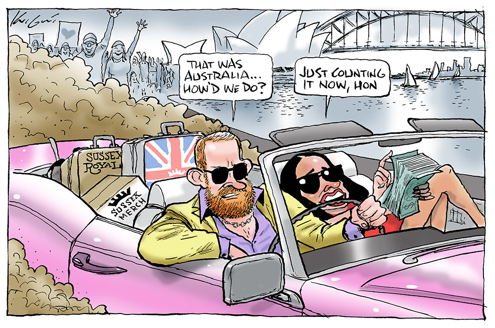 Harry and Meghan's tour | Major Event Cartoon – Knight Cartoons