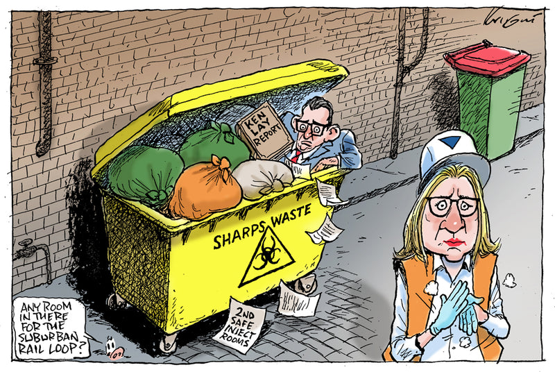 Into the dumpster | Australian Political Cartoon