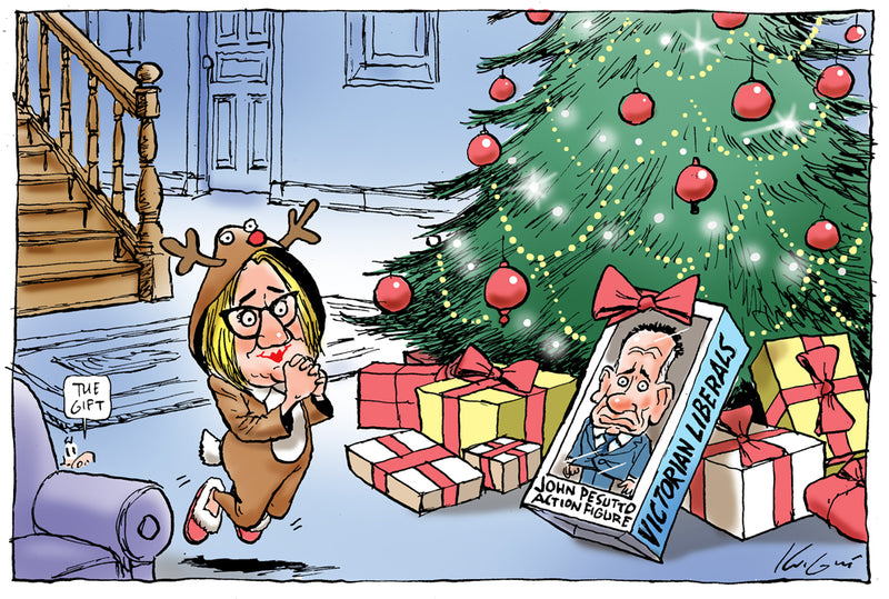 Jacinta's Christmas gift | Australian Political Cartoon