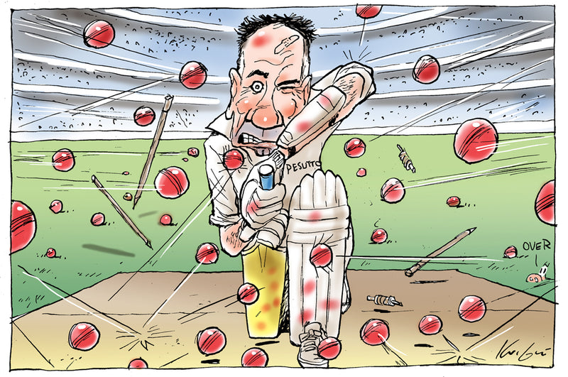 John Pesutto at the crease | Australian Political Cartoon