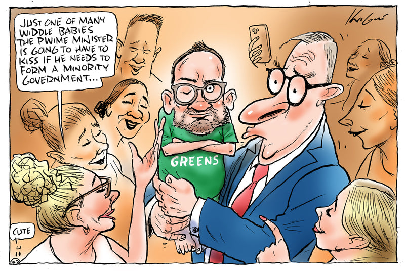 Kissing babies on the campaign | Australian Political Cartoon