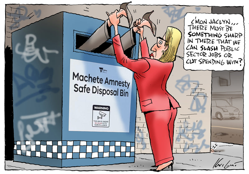 Must be something sharp in there | Australian Political Cartoon