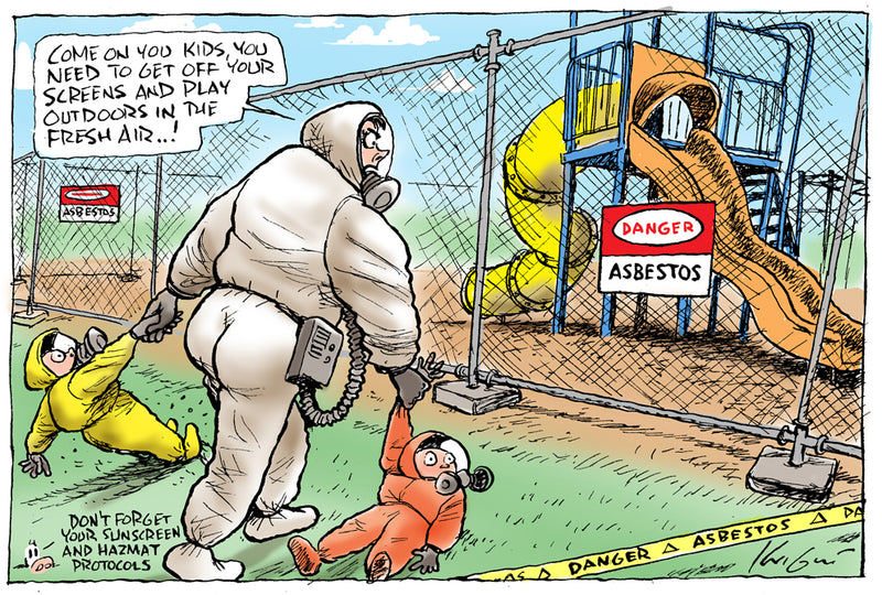 Playgrounds asbestos contamination | Australian Political Cartoon