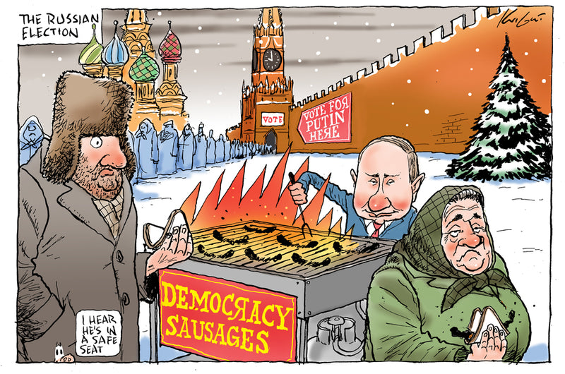 Putin wins Russian Election | International Political Cartoon