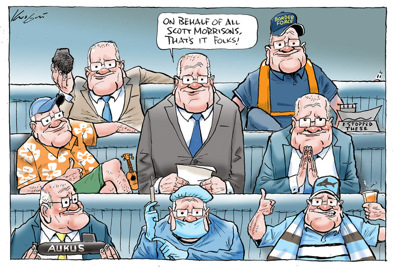 Scomo departs | Australian Political Cartoon