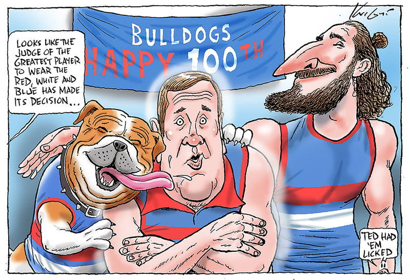 Ted Whitten Top Dog | Sports Cartoon