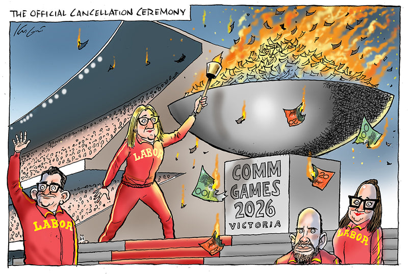The Comm Games cancel ceremony | Australian Political Cartoon