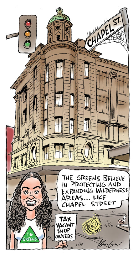 The Greens on Chapel Street | Australian Political Cartoon