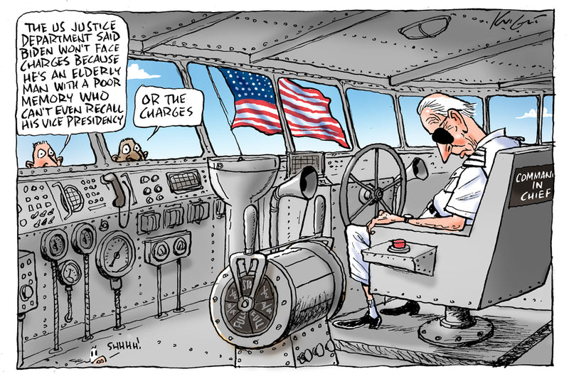 The elderly President | International Political Cartoon