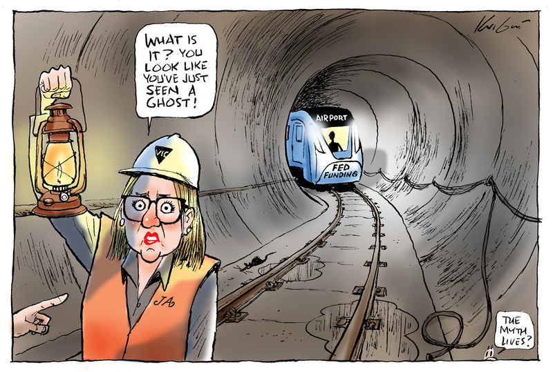 The mythical Airport train | Australian Political Cartoon