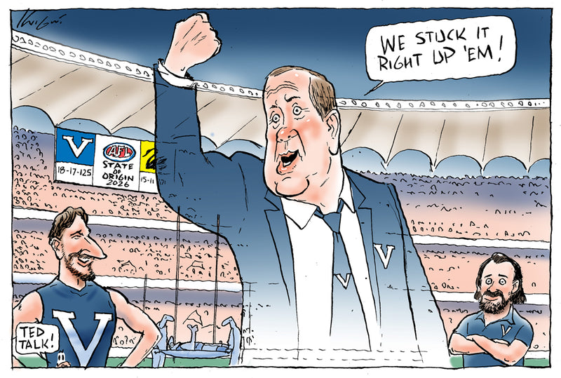 The return of state of AFL Origin | Sports Cartoon – Knight Cartoons