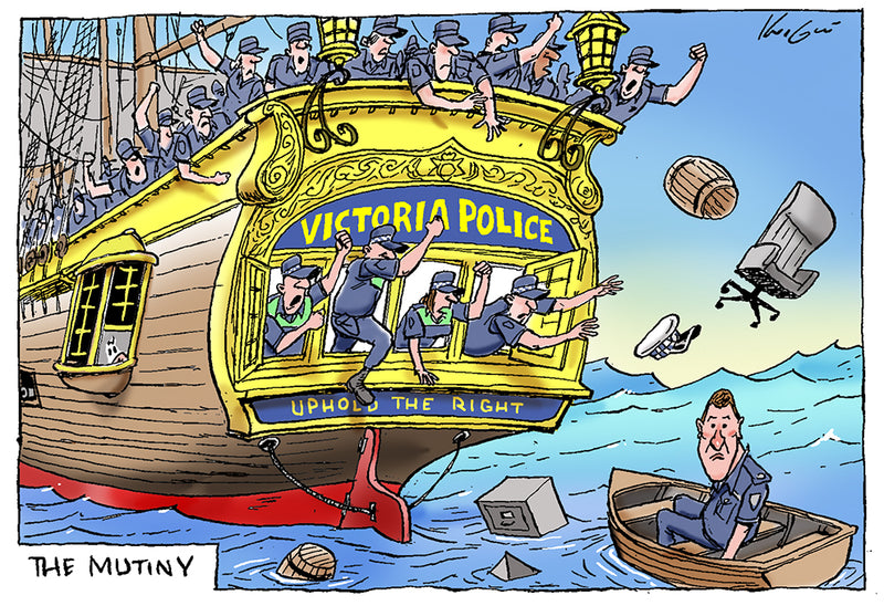 Vic Police Mutiny | Australian Political Cartoon