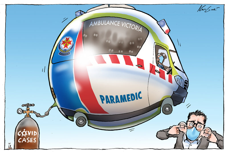 Ambulance Victoria at Bursting Point | Australian Political Cartoon