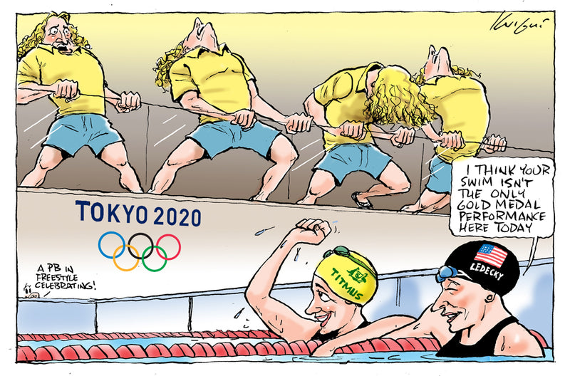 Ariarne Titmus Wins Olympic Gold | Sports Cartoon