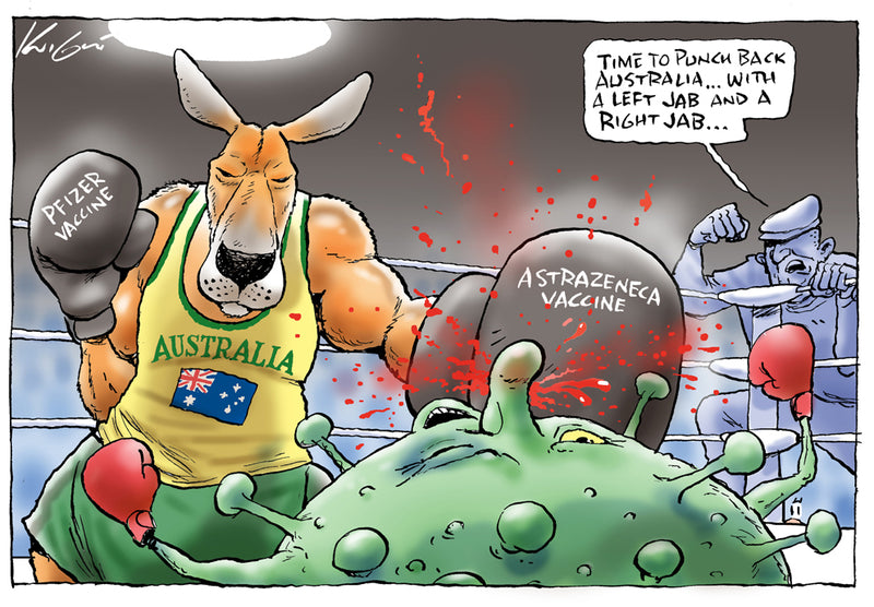 Australia's Left and Right Jabs | Covid 19 Cartoon