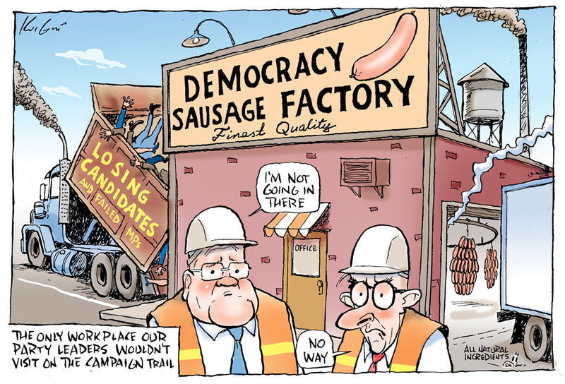 Democracy sausage factory | Australian Political Cartoon