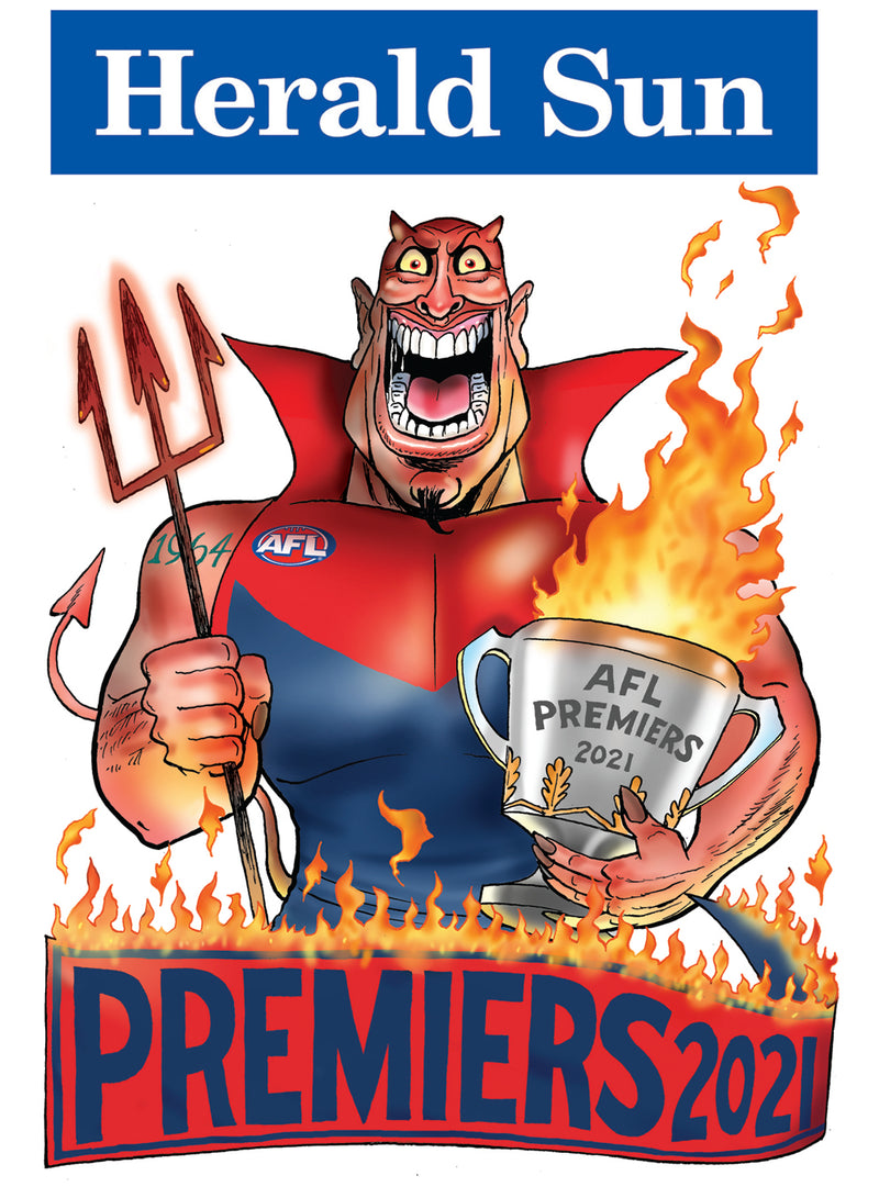 Hand Signed 2021 Melbourne Demons Premiership Poster
