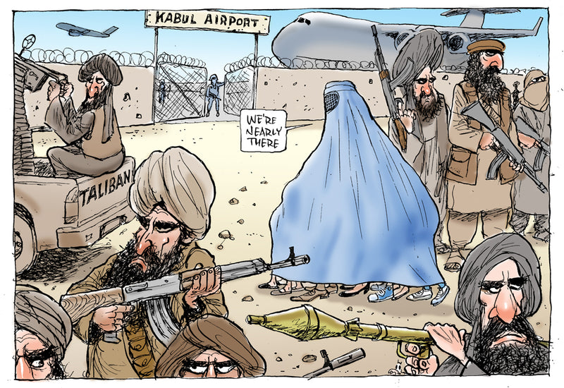 Escape from Taliban Rule in Afghanistan | International Political Cartoon