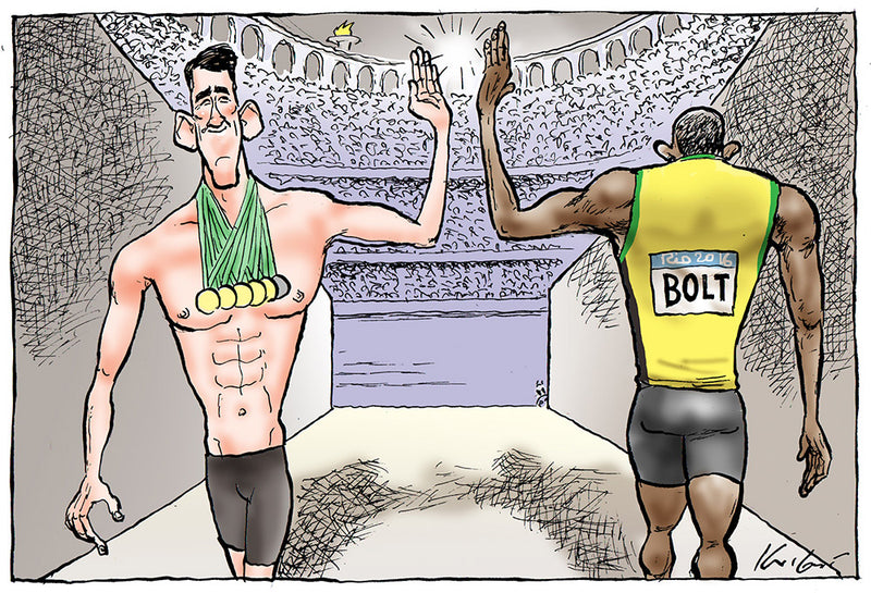 Superstars Usain Bolt and Michael Phelps | Sports Cartoon