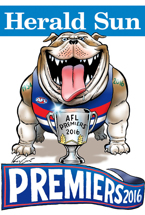 Hand Signed 2016 Western Bulldogs Premiership Poster