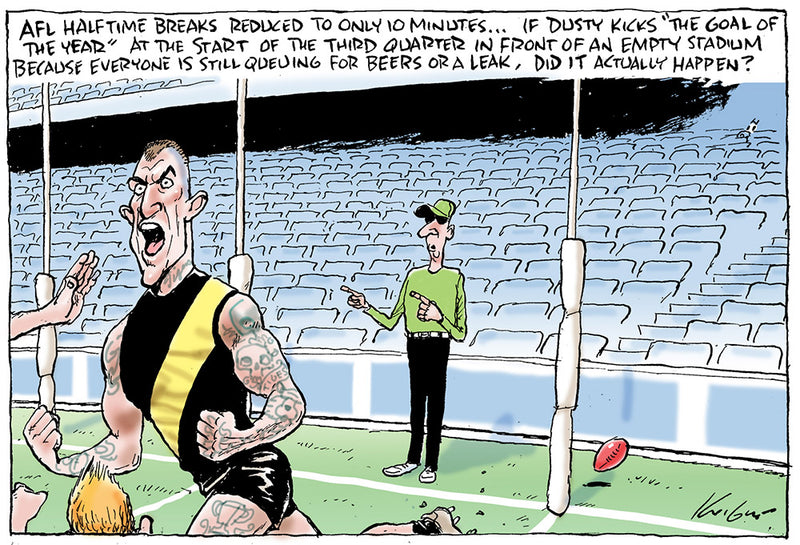 AFL games to be played in empty stadiums due to Covid-19 | Sports Cartoon