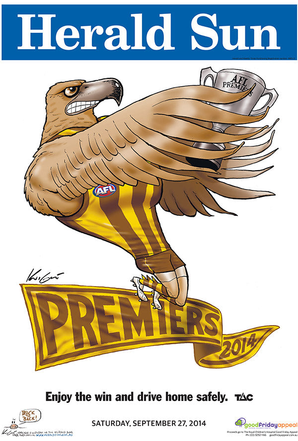 Hawthorn Hawks Premiership Poster 2014