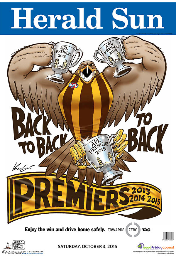 Hawthorn Hawks Premiership Poster 2015