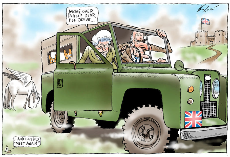 Queen Elizabeth II taking the wheel | Celebrity Cartoon