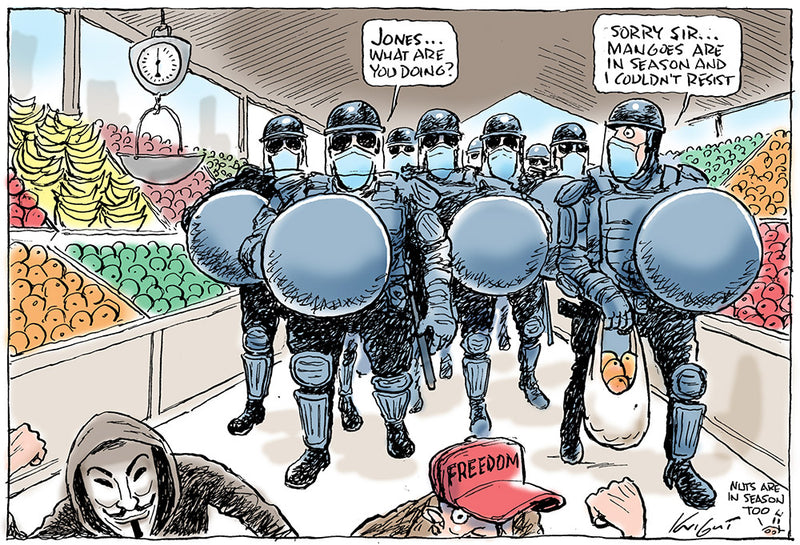 Anti lockdown protestors at Victoria Market | Australian Political Cartoon