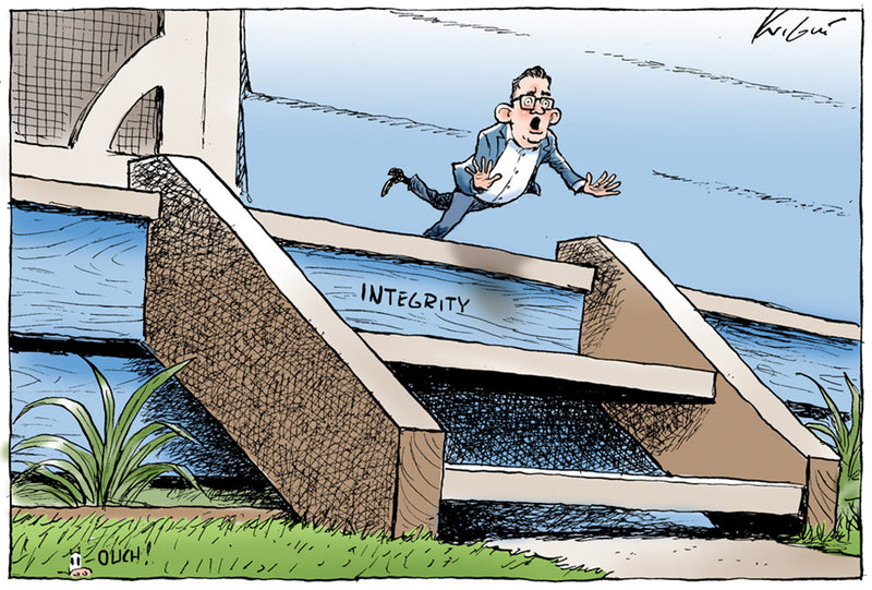 Dan Andrews integrity in question | Australian Political Cartoon
