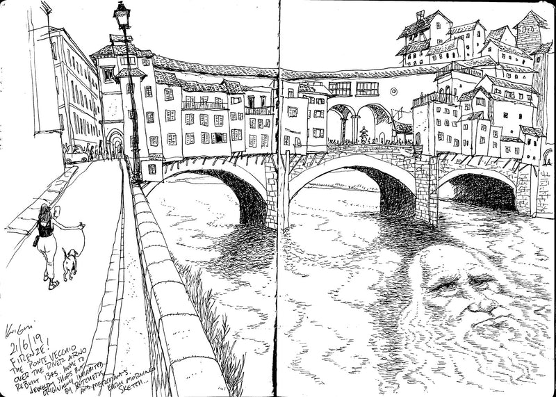Ponte Vecchio Firenze over the river Arno | Sketch
