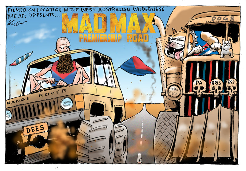 Mad Max Premiership Road | Sports Cartoon