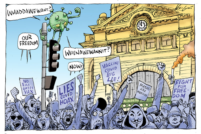 Melbourne Covid Lockdown Protests | Covid 19 Cartoon