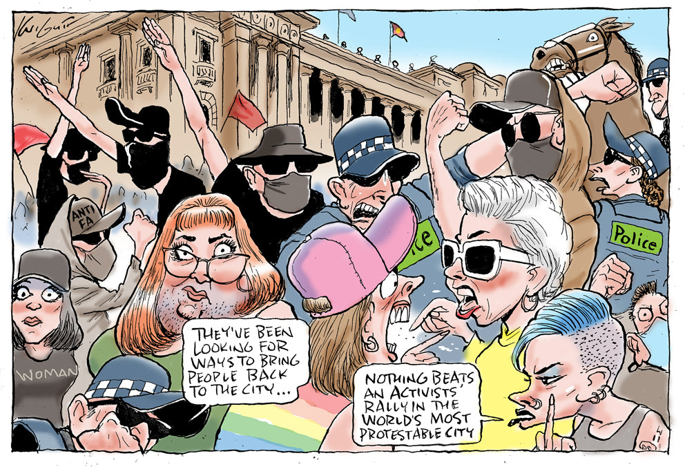 Americans Protesting Cartoon Melbourne the Protest Capital | Australian Political Cartoon – Knight ...