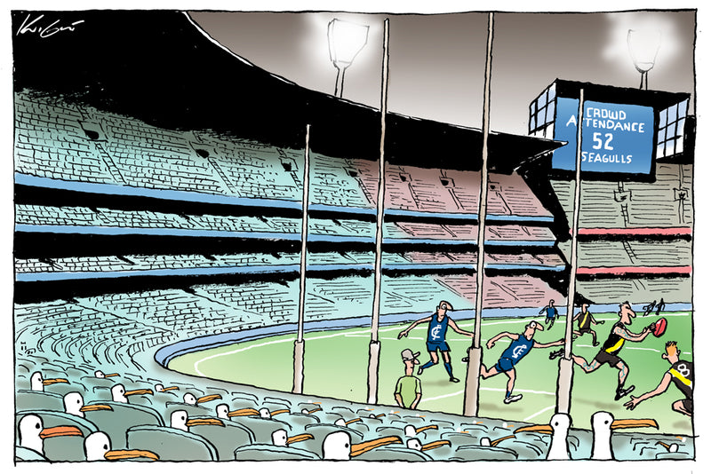 AFL games without spectators | Covid 19 Cartoon