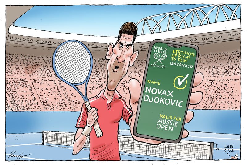 Novak's No-Jab Passport | Australian Political Cartoon
