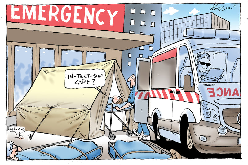 Our hospital tents | Australian Political Cartoon