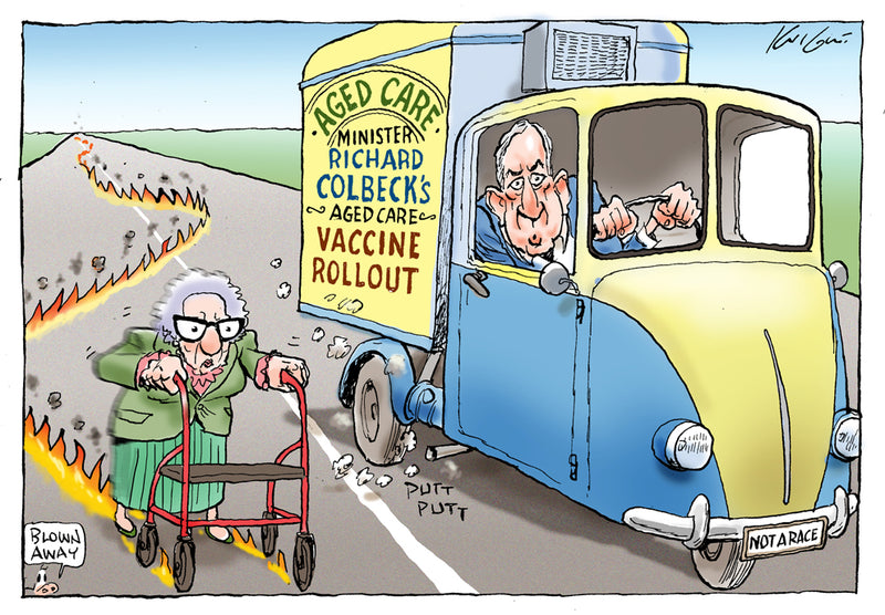 Our Aged Care Vaccine Rollout | Australian Political Cartoon